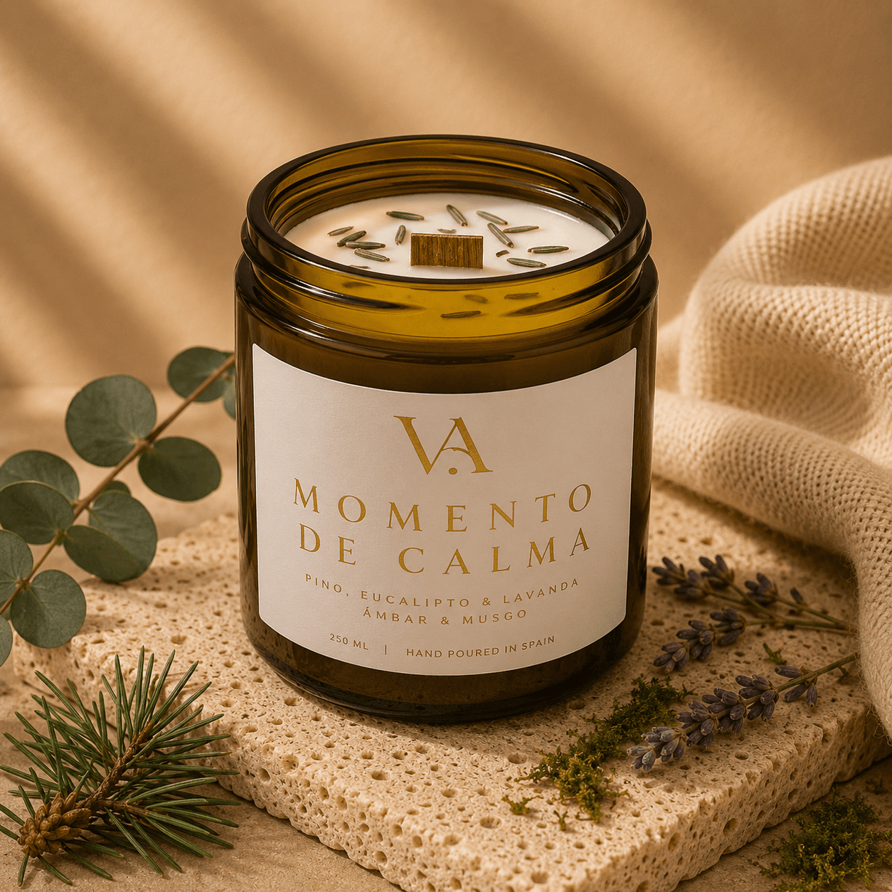 Vela Aromática Momento de Calma — Vela abierta